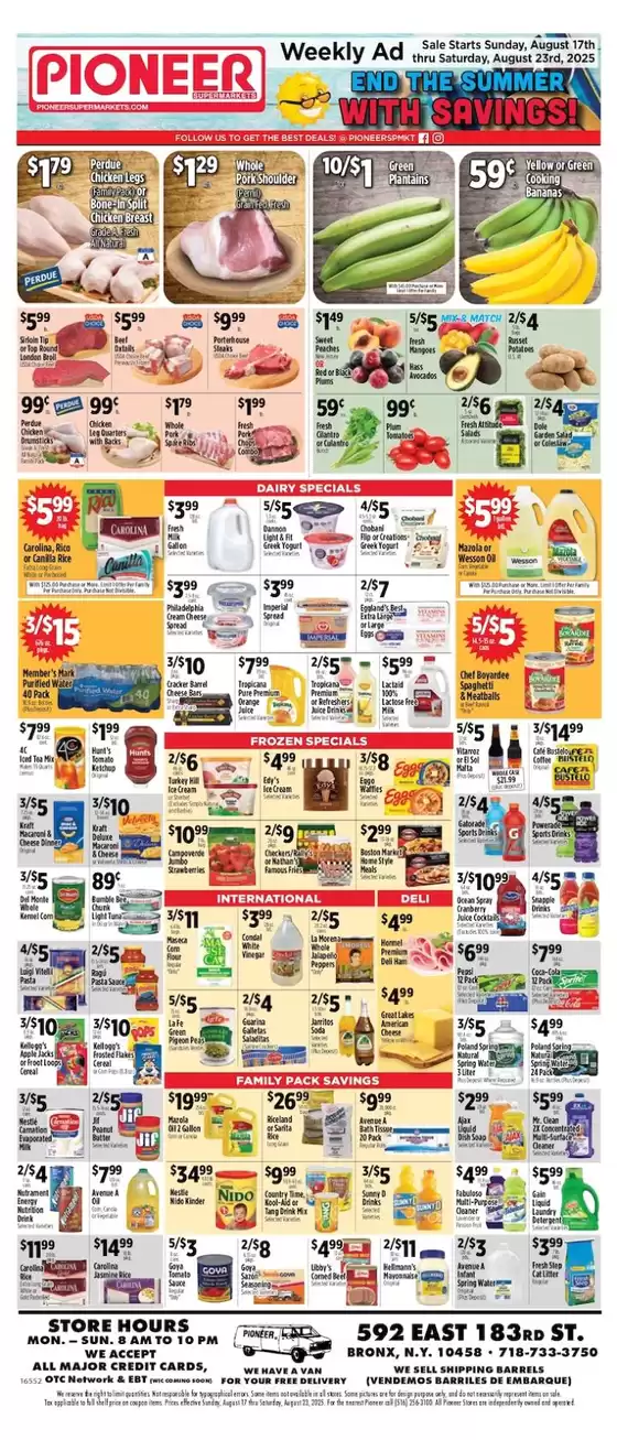 Pioneer Supermarkets catalogue in Del Rey Oaks CA | Current bargains and offers | 2025-08-17T00:00:00.000Z - 2025-08-23T00:00:00.000Z