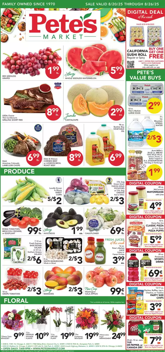 Pete's Fresh Market catalogue in West Lebanon NH | Current bargains and offers | 2025-08-20T00:00:00.000Z - 2025-08-26T00:00:00.000Z
