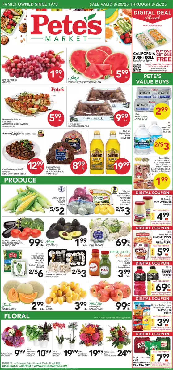 Pete's Fresh Market catalogue in West Lebanon NH | Great discounts on selected products | 2025-08-20T00:00:00.000Z - 2025-08-26T00:00:00.000Z