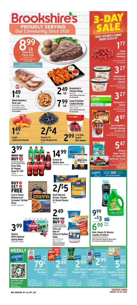 Brookshire's catalogue in Ludlow VT | Discover attractive offers | 2025-08-20T00:00:00.000Z - 2025-08-26T00:00:00.000Z