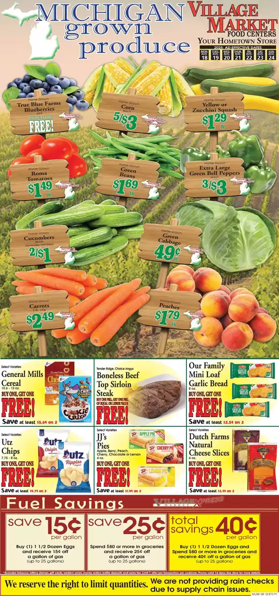 Village Market Food Centers catalogue in Ludlow VT | Village Market Food Centers weekly ad | 2025-08-18T00:00:00.000Z - 2025-08-24T00:00:00.000Z