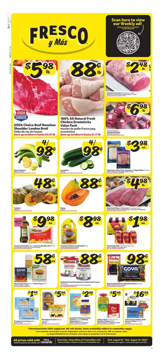 Fresco y Más catalogue | Weekly Circular | 2025-08-20T00:00:00.000Z - 2025-08-26T00:00:00.000Z