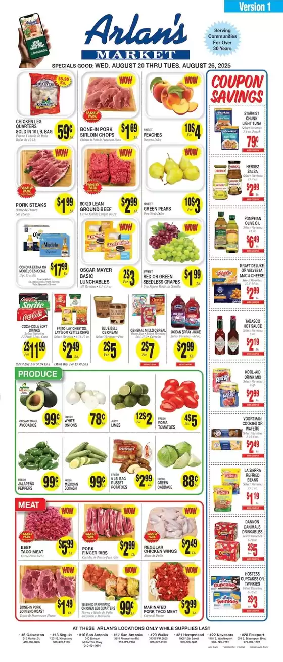Arlan's Market catalogue in Merrillville IN | Save now with our deals | 2025-08-20T00:00:00.000Z - 2025-08-26T00:00:00.000Z