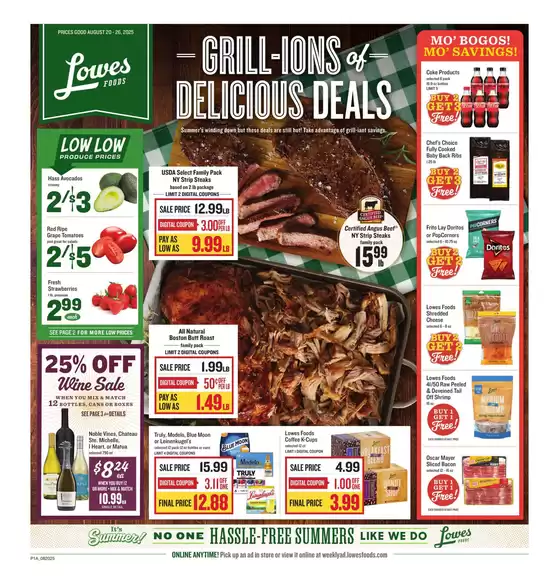 Lowes Foods catalogue in Merrillville IN | Weekly Ad | 2025-08-20T00:00:00.000Z - 2025-08-26T00:00:00.000Z