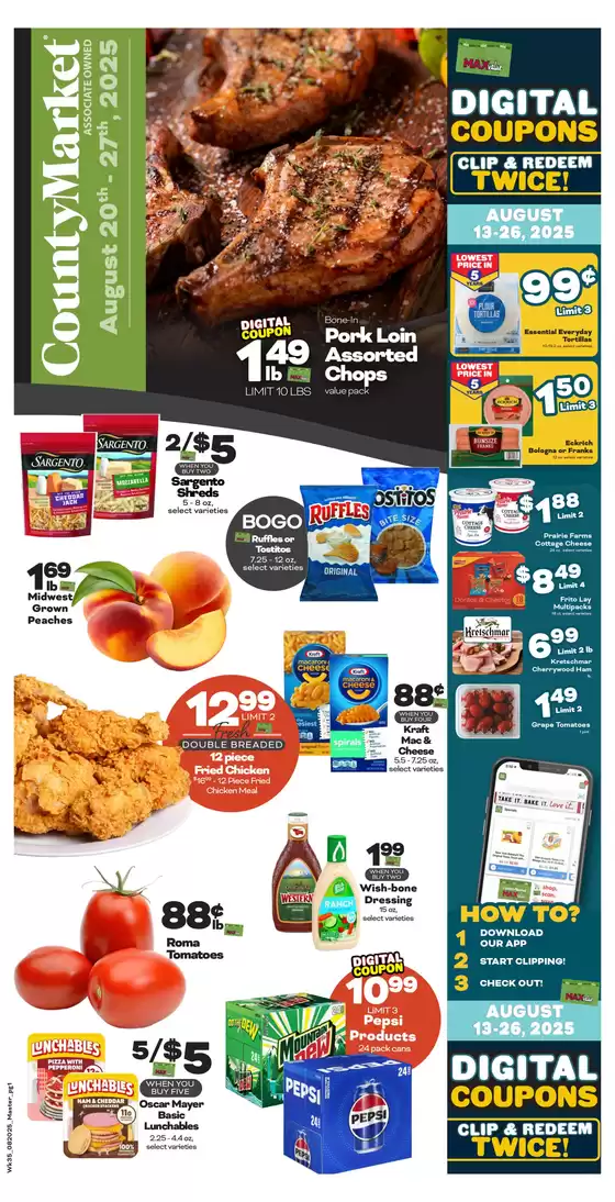 County Market catalogue in Merrillville IN | Special offers for you | 2025-08-20T00:00:00.000Z - 2025-08-27T00:00:00.000Z