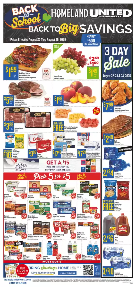 Homeland Market catalogue in Merrillville IN | Weekly Specials! | 2025-08-20T00:00:00.000Z - 2025-08-26T00:00:00.000Z