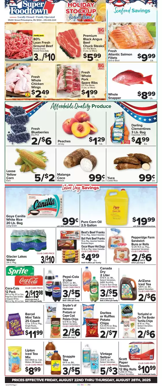 Foodtown supermarkets catalogue in Sacramento CA | Discounts and promotions | 2025-08-22T00:00:00.000Z - 2025-08-28T00:00:00.000Z