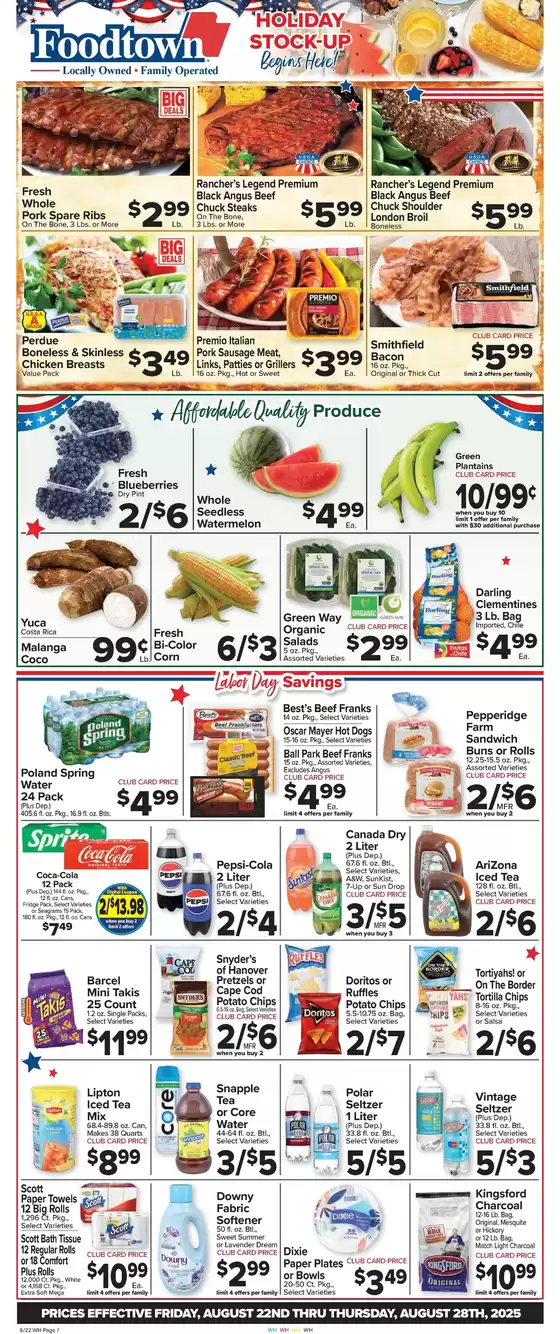Foodtown supermarkets catalogue in Wenatchee WA | Exclusive deals for our customers | 2025-08-22T00:00:00.000Z - 2025-08-28T00:00:00.000Z