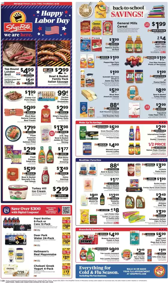 ShopRite catalogue in Fair Haven VT | Weekly Ads ShopRite | 2025-08-22T00:00:00.000Z - 2025-08-28T00:00:00.000Z