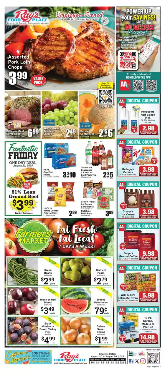 Ray's Food catalogue in Saint Joseph MO | Current special promotions | 2025-08-20T00:00:00.000Z - 2025-08-26T00:00:00.000Z