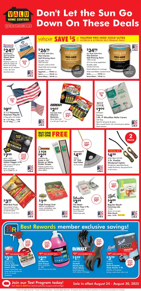 Valu Home Centers catalogue in Glen Dale WV | Valu Home Centers weekly ad | 2025-08-24T00:00:00.000Z - 2025-08-30T00:00:00.000Z