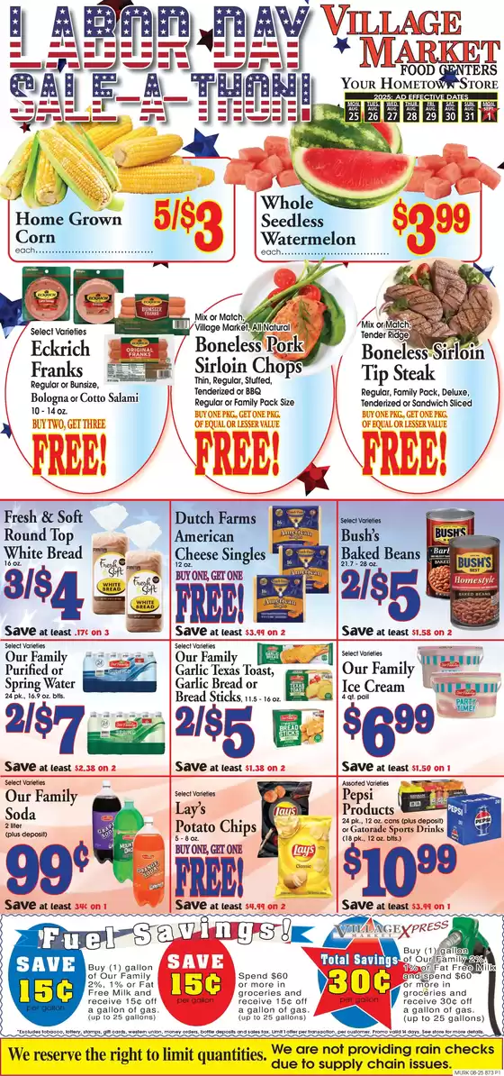 Village Market Food Centers catalogue in Liberal KS | Our best offers for you | 2025-08-25T00:00:00.000Z - 2025-09-01T00:00:00.000Z