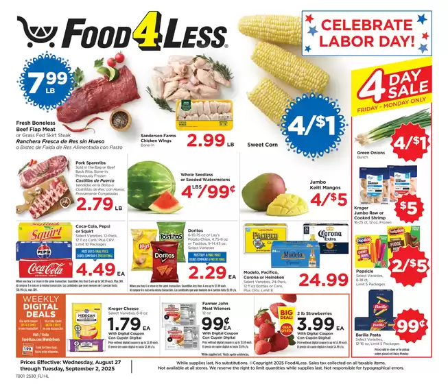 Food 4 Less catalogue in Mesa AZ | Great discounts on selected products | 2025-08-27T00:00:00.000Z - 2025-09-02T00:00:00.000Z