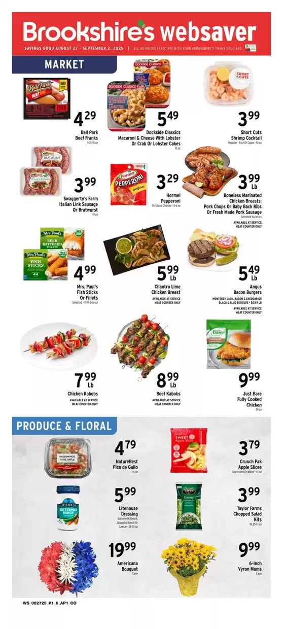 Brookshire's catalogue in Tuscola IL | Discounts and promotions | 2025-08-27T00:00:00.000Z - 2025-09-02T00:00:00.000Z
