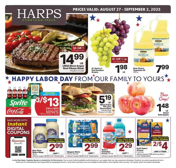 Harp's Market catalogue in Giddings TX | Top deals for all customers | 2025-08-27T00:00:00.000Z - 2025-09-02T00:00:00.000Z