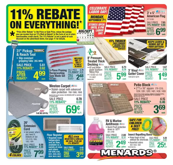Menards catalogue in Roscommon MI | Celebrate Labor Day! | 2025-08-28T00:00:00.000Z - 2025-09-07T00:00:00.000Z