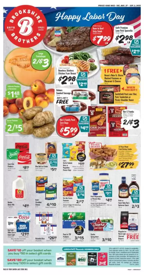 Brookshire Brothers catalogue in Woodhaven NY | Brookshire Brothers weekly ad | 2025-08-27T00:00:00.000Z - 2025-09-02T00:00:00.000Z