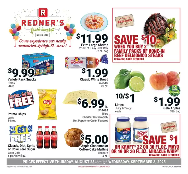 Redner's Warehouse catalogue in Dover FL | On Sale August_28_S80 | 2025-08-28T00:00:00.000Z - 2025-09-03T00:00:00.000Z