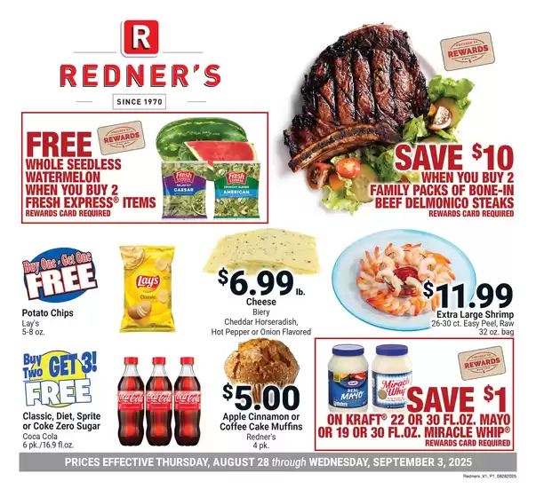 Redner's Warehouse catalogue in Dover FL | On Sale August_28_S16 | 2025-08-28T00:00:00.000Z - 2025-09-03T00:00:00.000Z