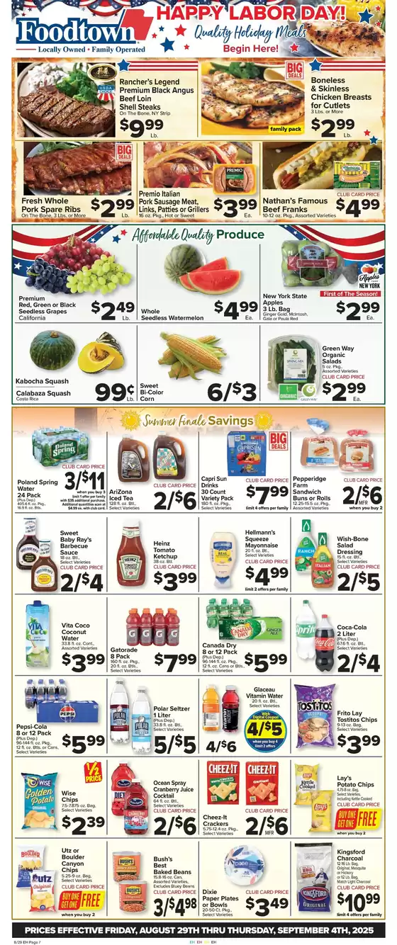 Foodtown supermarkets catalogue in Chino Valley AZ | Wide range of offers | 2025-08-29T00:00:00.000Z - 2025-09-04T00:00:00.000Z