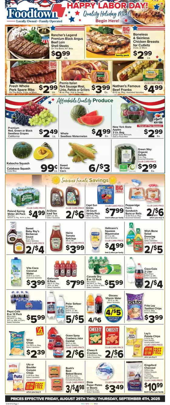 Foodtown supermarkets catalogue in Rayville LA | Top deals for all customers | 2025-08-29T00:00:00.000Z - 2025-09-04T00:00:00.000Z