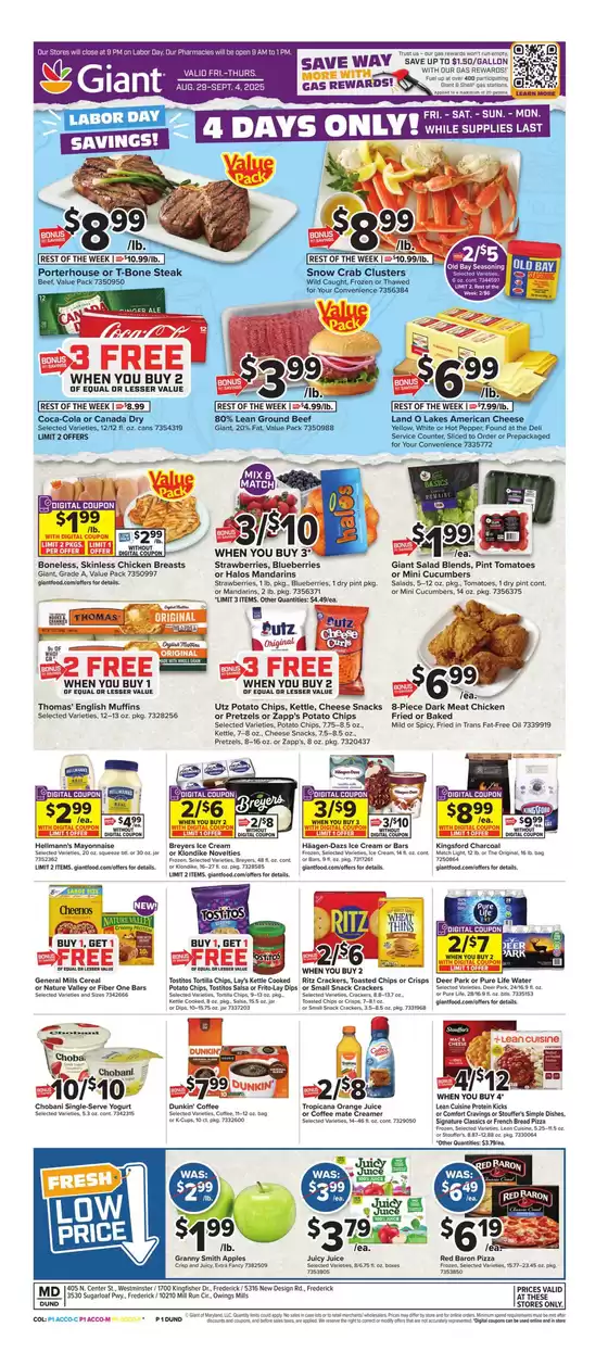 Giant Food catalogue in Lees Summit MO | Top deals and discounts | 2025-08-29T00:00:00.000Z - 2025-09-04T00:00:00.000Z