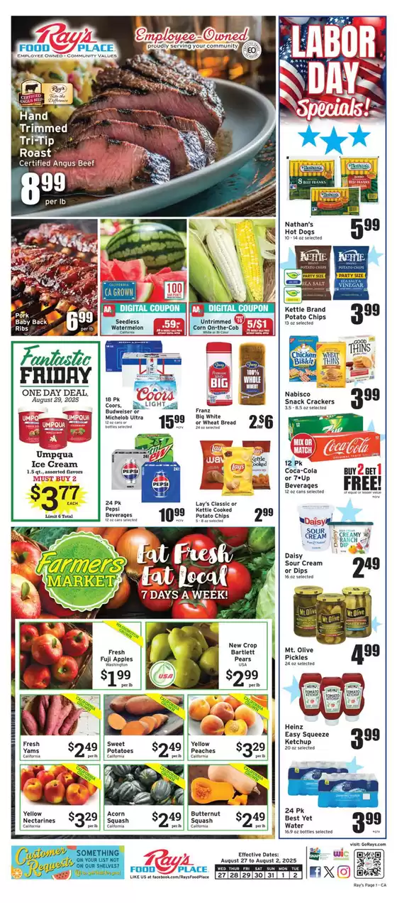 Ray's Food catalogue in Waldport OR | Top deals and discounts | 2025-08-27T00:00:00.000Z - 2025-08-29T00:00:00.000Z