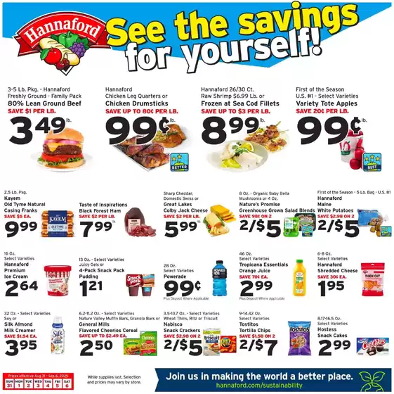 Hannaford catalogue in Bell CA | Great offer for all customers | 2025-08-31T00:00:00.000Z - 2025-09-06T00:00:00.000Z
