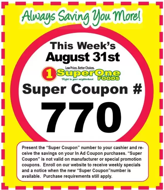 Weekly Super Coupon Number