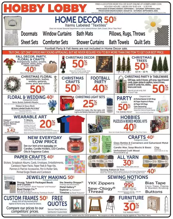 Hobby Lobby Weekly ad