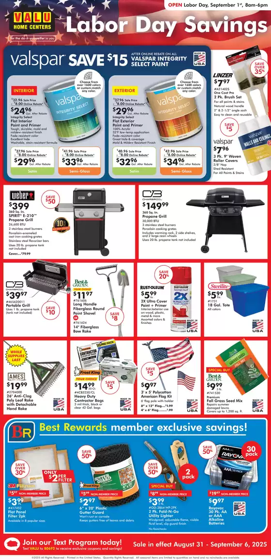 Valu Home Centers catalogue | Valu Home Centers weekly ad | 2025-08-31T00:00:00.000Z - 2025-09-06T00:00:00.000Z