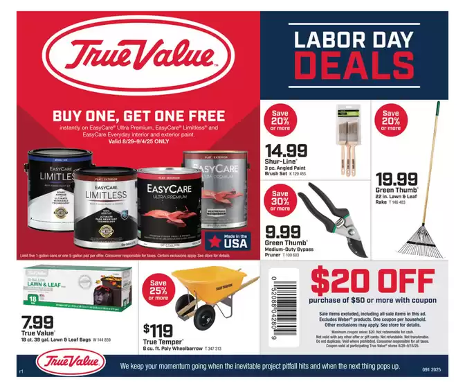 True Value catalogue in Santa Fe Springs CA | Discounts and promotions | 2025-08-29T00:00:00.000Z - 2025-09-15T00:00:00.000Z