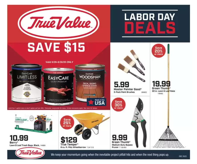 True Value catalogue in Santa Fe Springs CA | Exclusive bargains | 2025-08-29T00:00:00.000Z - 2025-09-15T00:00:00.000Z