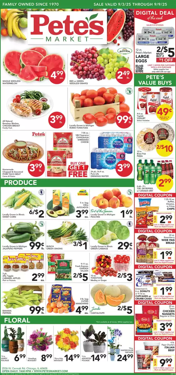 Pete's Fresh Market catalogue in Newport VT | Current bargains and offers | 2025-09-03T00:00:00.000Z - 2025-09-09T00:00:00.000Z