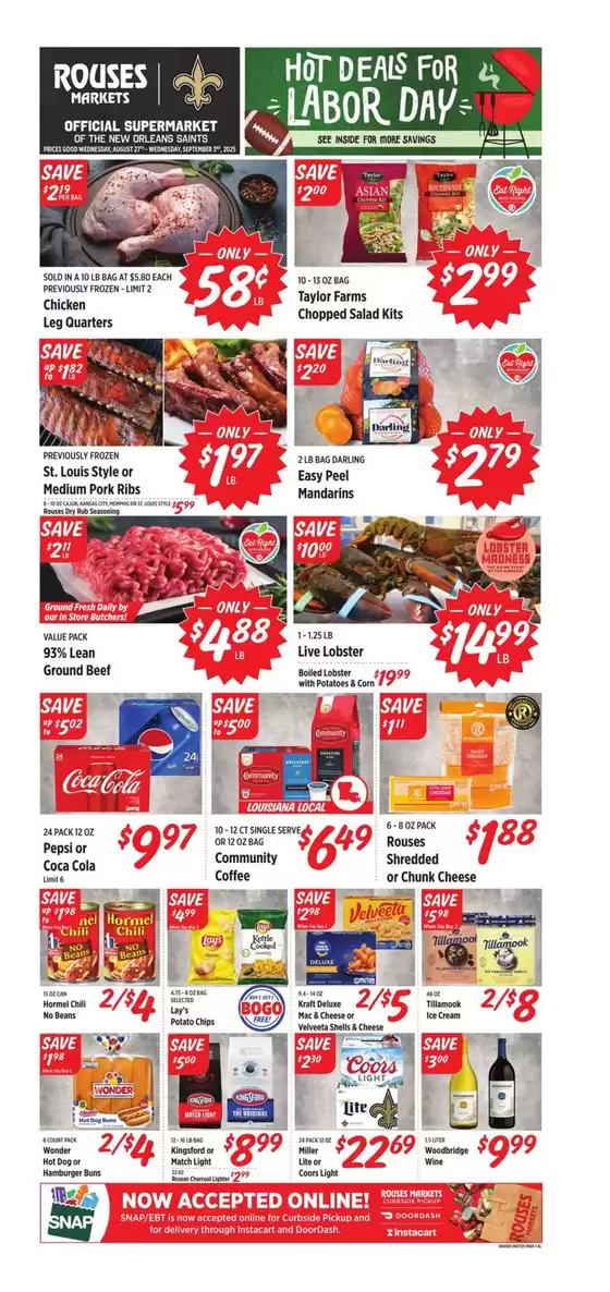 Rouses catalogue in Los Angeles CA | Exclusive deals and bargains | 2025-08-27T00:00:00.000Z - 2025-09-03T00:00:00.000Z