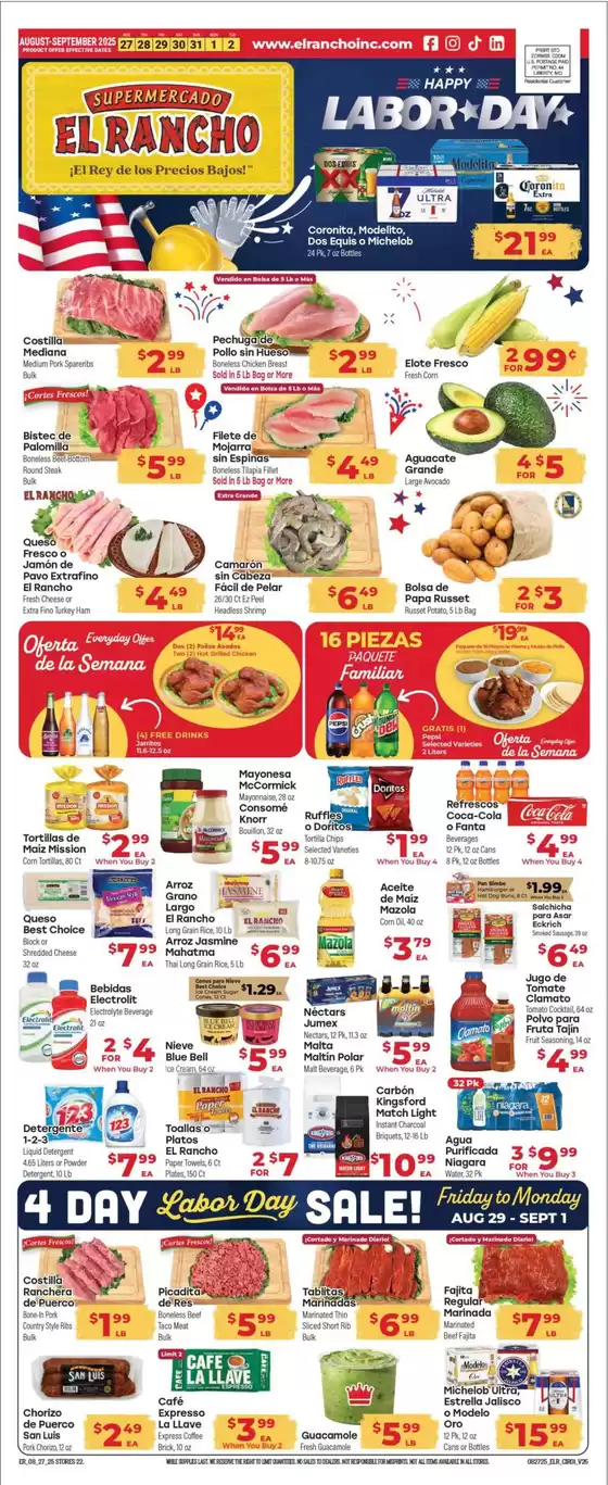 Supermercado El Rancho catalogue in Phoenix AZ | Supermercado El Rancho Weekly ad | 2025-09-02T00:00:00.000Z - 2025-09-16T00:00:00.000Z