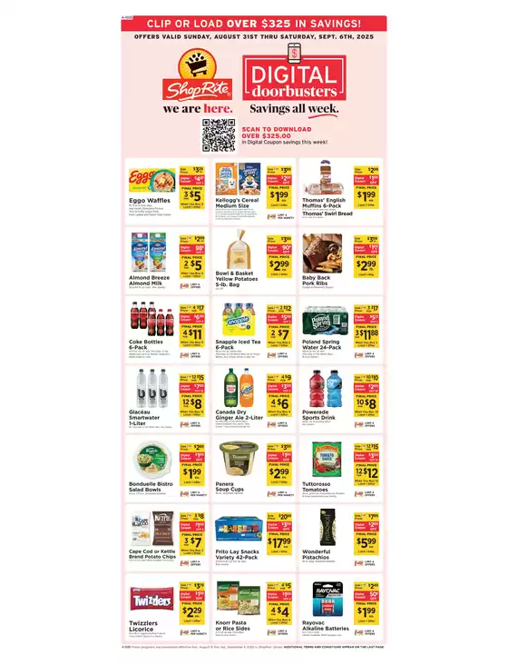 ShopRite catalogue in Levittown PA | Current special promotions | 2025-08-28T00:00:00.000Z - 2025-09-06T00:00:00.000Z