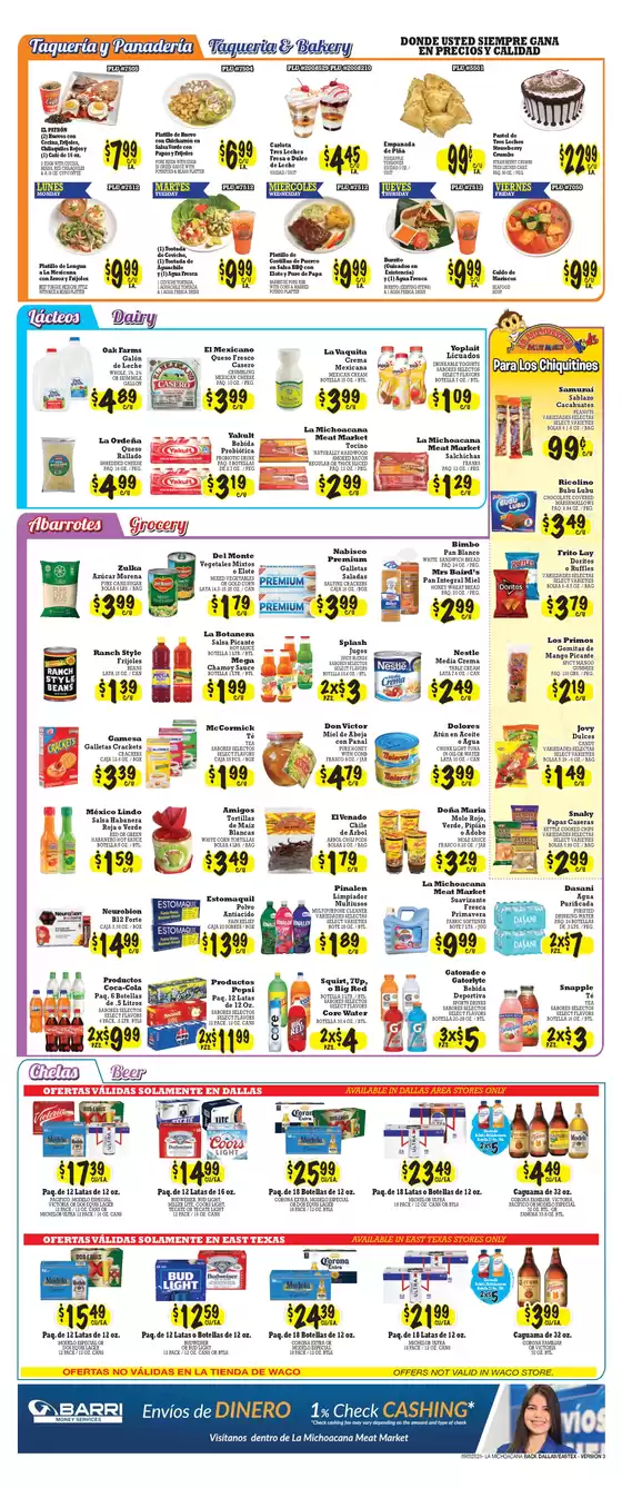 La Michoacana Weekly ad