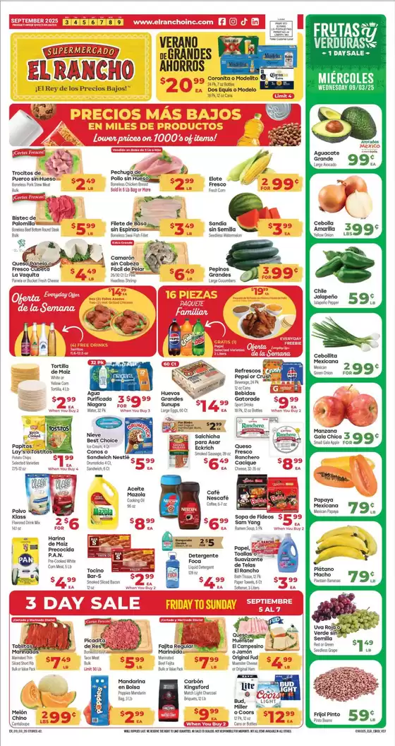 Supermercado El Rancho catalogue in Hollidaysburg PA | Current bargains and offers | 2025-09-06T00:00:00.000Z - 2025-09-20T00:00:00.000Z