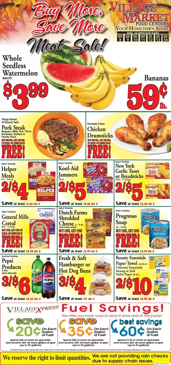 Village Market Food Centers catalogue in Ocean Springs MS | Top deals for all customers | 2025-09-08T00:00:00.000Z - 2025-09-14T00:00:00.000Z