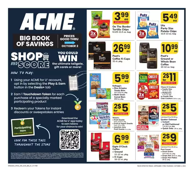 ACME catalogue in Rushville IL | Acme Markets - BBS | 2025-09-05T00:00:00.000Z - 2025-10-02T00:00:00.000Z