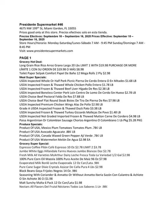 Presidente catalogue in Brighton CO | Attractive special offers for everyone | 2025-09-11T00:00:00.000Z - 2025-09-25T00:00:00.000Z