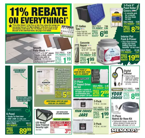 Menards Weekly Ad September 11 – September 21, 2025