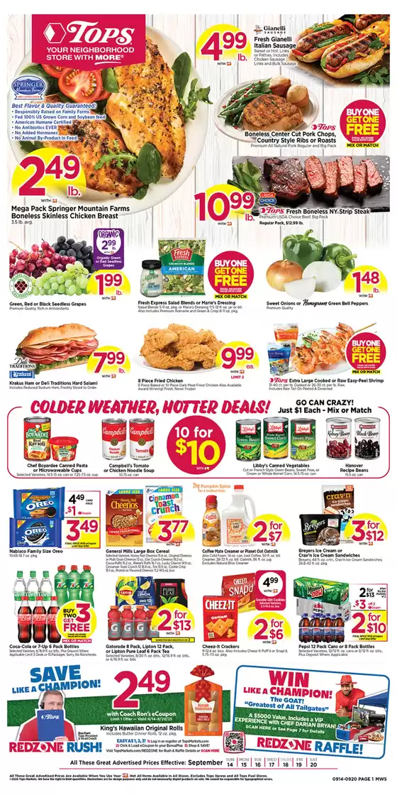 Tops catalogue in Chula Vista CA | Current deals and offers | 2025-09-14T00:00:00.000Z - 2025-09-20T00:00:00.000Z