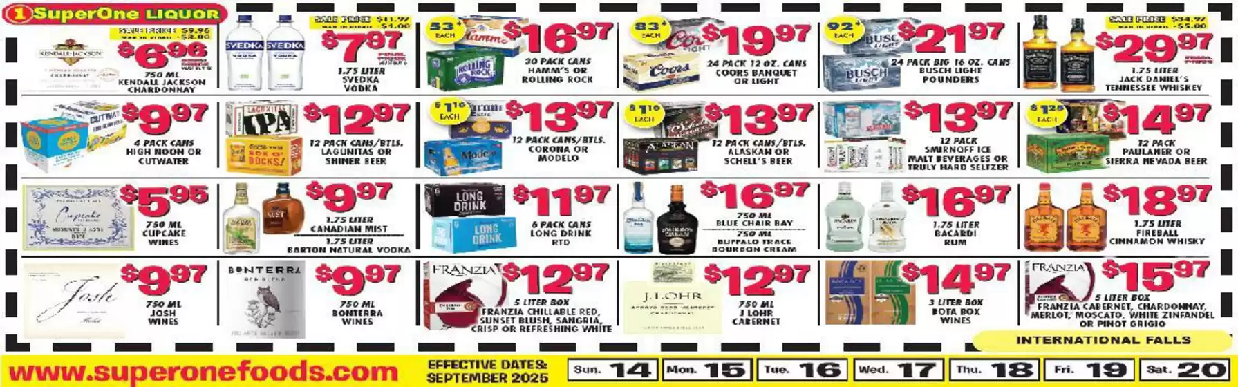 Super One Foods catalogue in Chula Vista CA | Liquor Ad Savings | 2025-09-09T00:00:00.000Z - 2025-09-20T00:00:00.000Z
