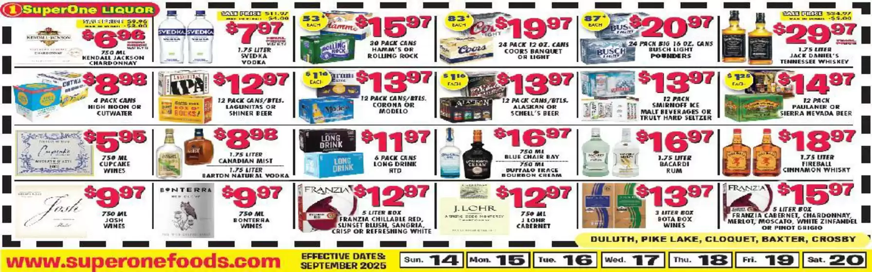 Super One Foods catalogue in Jenkins KY | Liquor Ad Savings | 2025-09-09T00:00:00.000Z - 2025-09-20T00:00:00.000Z