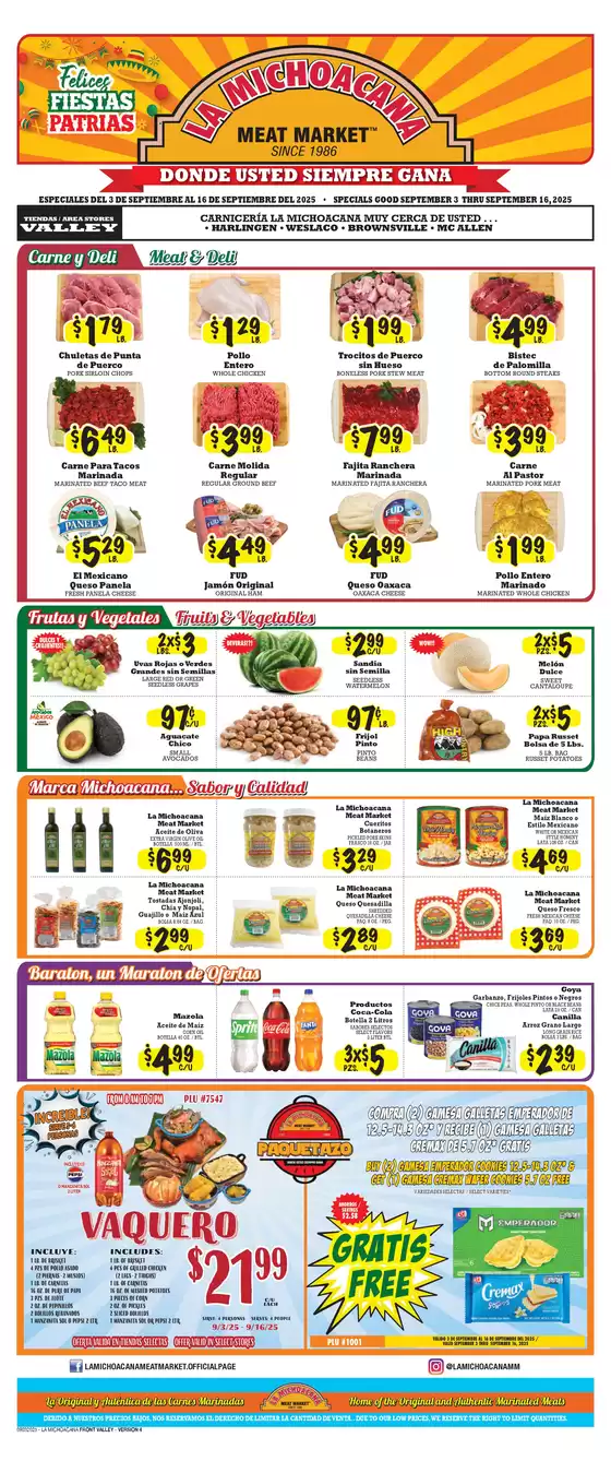 La Michoacana Weekly ad