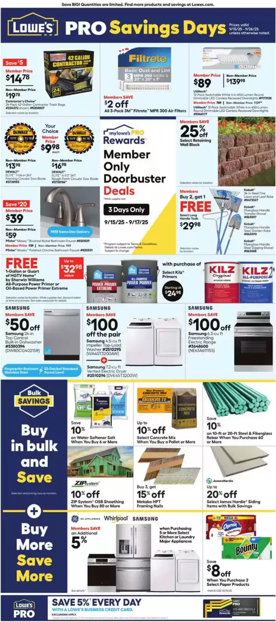 Lowe's catalogue | Exclusive deals and bargains | 2025-09-15T00:00:00.000Z - 2025-09-26T00:00:00.000Z