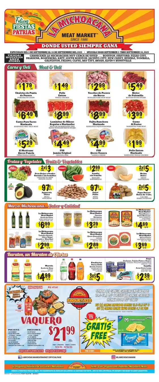 La Michoacana Weekly ad
