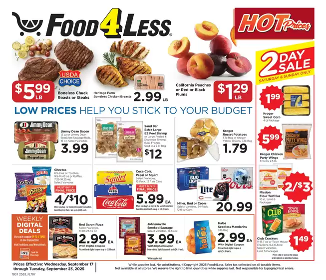Food 4 Less catalogue in Renton WA | Exclusive deals and bargains | 2025-09-17T00:00:00.000Z - 2025-09-23T00:00:00.000Z